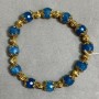 Apatite bracelet faceted round bead 8mm± with inserts, length 18cm± stretch