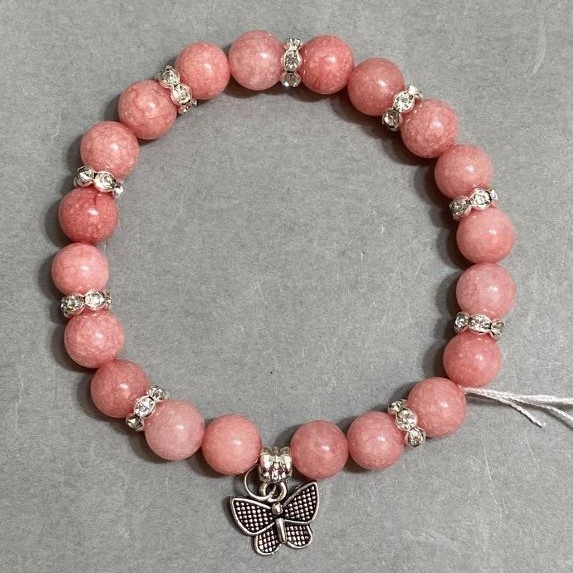 Bracelet Turmaline smooth bead 8mm +/-, length 18cm +/- stretch