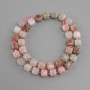 Jadeite beads faceted cube, diameter 8x8mm+- seed beads 3mm+-, length 37cm+-