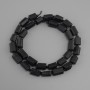 Tourmaline Schorl beads, cut faceted pieces, diameter 9–11x7–8mm ±, bead size 3mm ±, length 39cm ±
