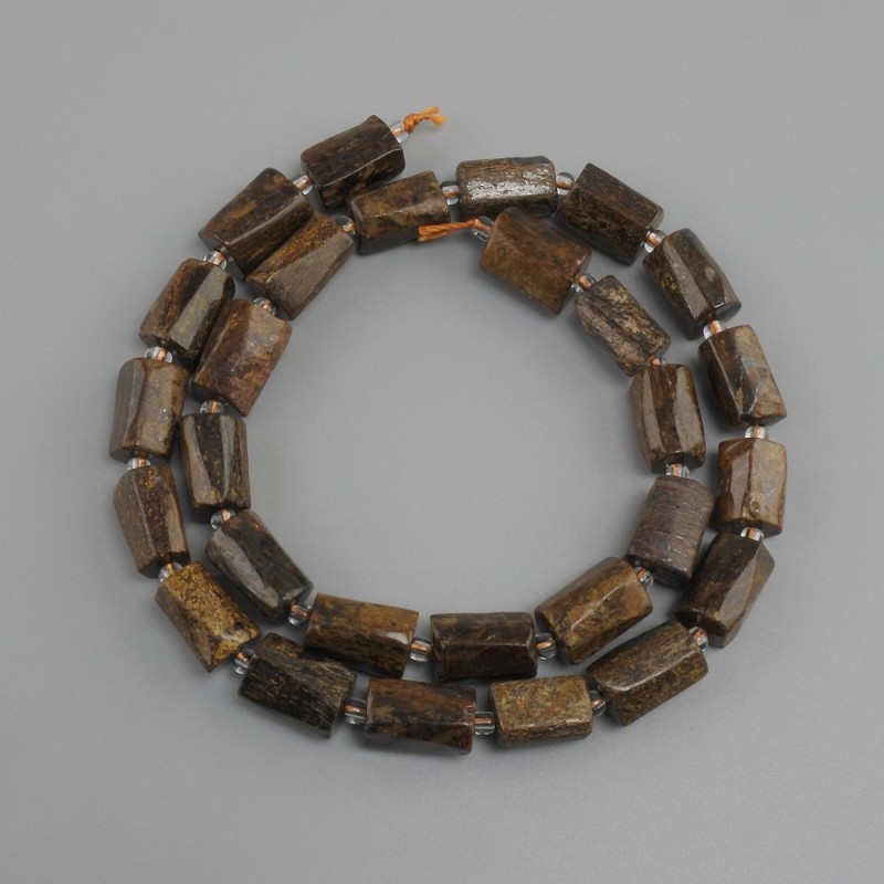 Bronzite beads, tumble cut, diameter 11-3x7-9mm+- seed beads 3mm+-, length 40cm+-