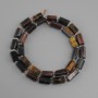 Beads Tiger's Eye Bull's Eye Hawk's Eye tumbling cut, diameter 12-13x6-7mm+/- seed beads 3mm+/-, length 40cm+