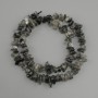 Rutilated Quartz "Hair" crystal chips beads, diameter 6–12x3–6 mm +/-, length 40 cm +/-
