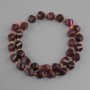 Beads Tourmaline Rhodolite faceted rhombus, diameter 10x8mm+- seed beads 3mm+- , length 37cm+-