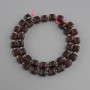 Garnet beads faceted cube, diameter 8x8 mm+- seed beads 3 mm+-, length 37 cm+-