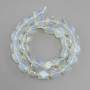 Opalite moonstone beads faceted, diameter 11–12x10–11mm ± seed beads 3mm ±, length 39cm ±
