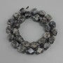 Labrikite beads faceted, diameter 11, 5–12×9–11mm ± seed beads 3mm ± length 39cm ±