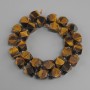 Tiger’s Eye beads multifaceted, diameter 12x10mm+- seed beads 3mm+-, length 39cm+-