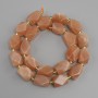 Selenite beads faceted prism, diameter 15-16x10-11mm+- seed beads 3mm+-, length 38cm+-