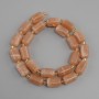 Selenite beads faceted cylinder, diameter 15×9 mm ± seed beads 3 mm ±, length 41 cm ±