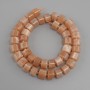 Selenite beads roundel, diameter 11x7mm+- seed beads 3mm+- length 38cm+-