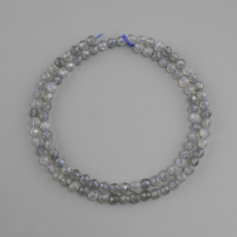 Labradorite beads, faceted round bead, diameter 4mm ±, length 38cm ±