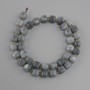 Aquamarine beads, faceted cube, diameter 8x8mm+- seed beads 3mm+-, length 38cm+-