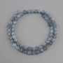 Aquamarine beads faceted rhombus, diameter 6x5mm +/-, length 37cm +/-