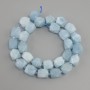 Aquamarine beads faceted, diameter 11–12x10–11, 5mm+- seed beads 3mm+-, length 39cm+-