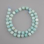 Aquamarine beads faceted cube, diameter 7x7mm+- seed beads 3mm+-, length 37cm+