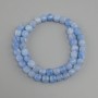 Aquamarine beads faceted cube, diameter 7x7mm +/- , length 35cm+