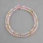 Morganite beads faceted cube, diameter 4×4 mm +/-, length 39 cm +