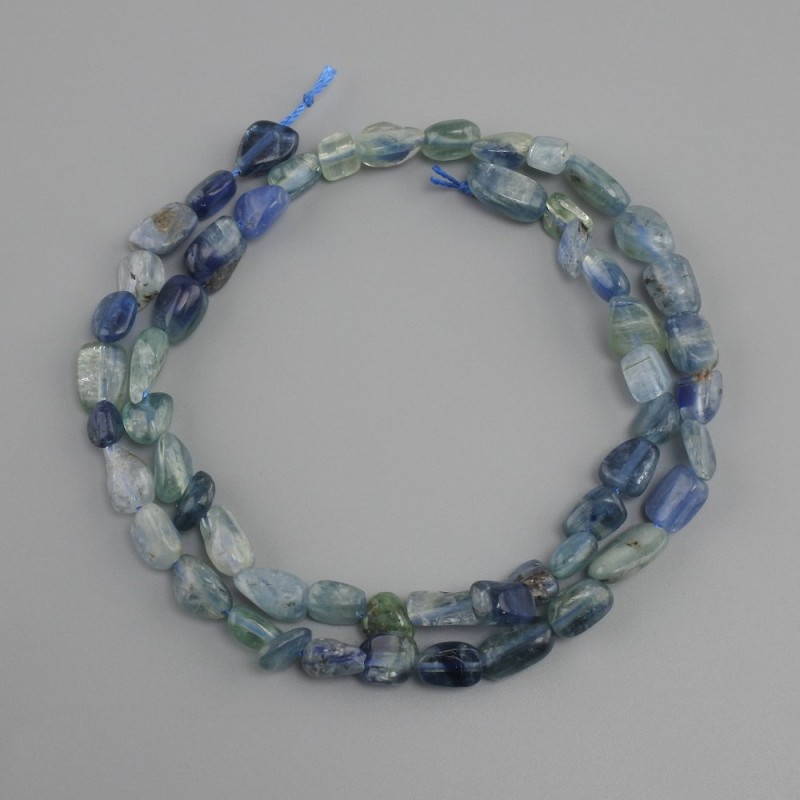 Kyanite tumbled beads, diameter 7-10x6-7, 5mm+-, length 39cm+-