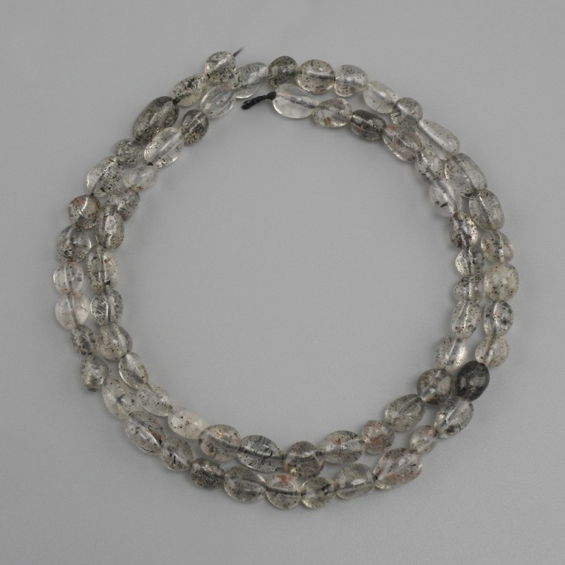 Quartz Herkimer tumbled beads, diameter 5-7x4-5mm ±, length 41cm ±
