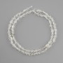 Mountain crystal tumbled beads, diameter 5-7x4-5 mm (±), length 39 cm (±)