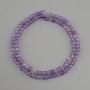 Amethyst beads natural stone faceted cube, diameter 4×4 mm ±, length 38 cm ±