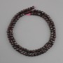 Garnet beads, natural stone faceted cube, diameter 4x4mm +/-, length 39cm +/-