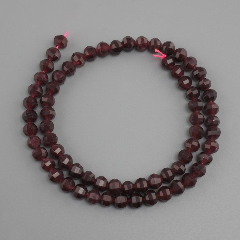 Tourmaline Rubellite beads natural stone faceted rondelle, diameter 6x5, 5mm+- , length 36cm+-