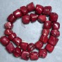 Coral beads on a thread, coral rough-cut (bead) shape, diameter 12-20×14-19mm ±, length 44cm ±, weight 185g