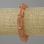 Selenite bracelet faceted cylinder, diameter 15×9mm ± seed beads 3mm ±, length 18cm ± stretch
