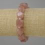 Bracelet Strawberry Quartz faceted beads, diameter 11-12x9, 5-10mm+- seed beads 3mm+-, length 18cm+- stretch