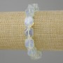Opalite bracelet moonstone facets, diameter 11–12x10–11mm ± glass beads 3mm ±, length 18cm ± stretch
