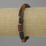 Bracelet Tiger's-eye Bull's-eye Hawk's-eye faceted beads, diameter 9-11x6-7mm ±, seed beads 3mm ±, length 18cm ± stretch
