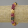 Tourmaline bracelet faceted cube, diameter 8×8mm± seed beads 3mm±, length 18cm± stretch