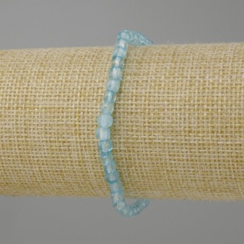 Bracelet Topaz faceted cube, diameter 4×4 mm ±, length 18 cm ± stretch