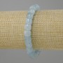 Aquamarine rondelle bracelet, diameter 8×7 mm ±, length 18 cm ± stretch