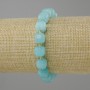 Aquamarine bracelet faceted cube, diameter 9×9mm ± seed beads 3mm ±, length 18cm ± stretch