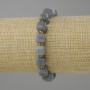 Aquamarine bracelet faceted cube, diameter 8×8mm +- bead 3mm+-, length 18cm +- stretch