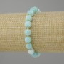 Aquamarine bracelet faceted cube, diameter 7×7mm ± beads 3mm ±, length 18cm ± stretch