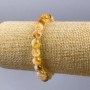 Bracelet Citrine natural stone smooth round bead, diameter 8.5 mm ±, length 18 cm (stretch)