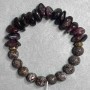 Bracelet Coffee Jasper faceted round bead, bead diameter 8.5 mm±; Pomegranate chip 12×6 mm±; length 18 cm (stretch)