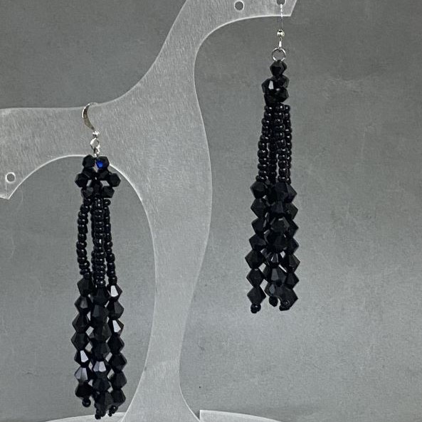 Earrings Czech crystal, length 90mm +
