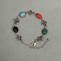 Metal bracelet with colourful cabochons 14mm± cross 14x11mm+-, length 19-25cm