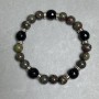 Jasper Dragon’s Blood smooth round bead bracelet with Agate faceted bead 10mm+-, length 18cm +- stretch