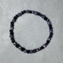 Stretch bracelet Sapphire faceted cube 5mm ± Tourmaline Aventurine faceted cube 4mm ±, length 18 cm ±