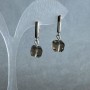Earrings Rauchtopaz faceted cube 8.5x8.5mm+- length 25mm+