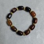 Agate bracelet barrel 14x10mm ± with inserts, length 18cm ± stretch