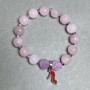 Bracelet Pink Quartz round bead 10mm± Hematite rondelle 3x2mm± length 18cm± stretch