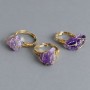 Ring, amethyst sizes in a woven setting 10-16x10-12mm+- (assorted sizes)