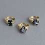 Ring, Turmaline Schorl sizes, faceted gemstone 9x11 mm± (assorted sizes)